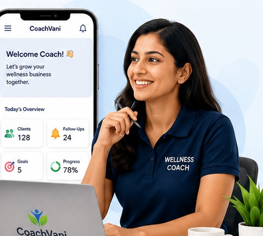 A wellness coach using simple digital tools on her phone